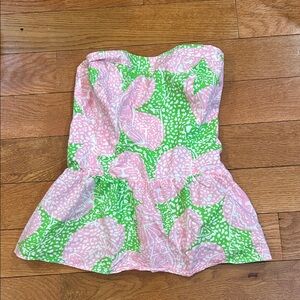 Lilly Pulitzer Pink and Green Floral Top